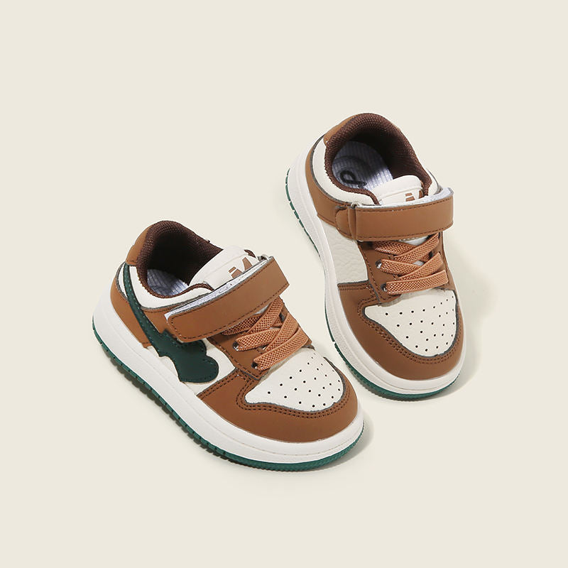 Children's fashion sports shoes for boys and girls, single board shoes for spring and autumn, with Velcro closure, custom-made shoes.