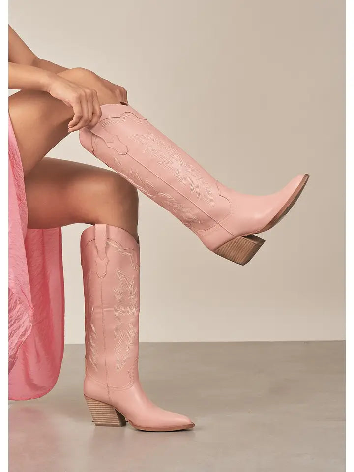 Leather high heels