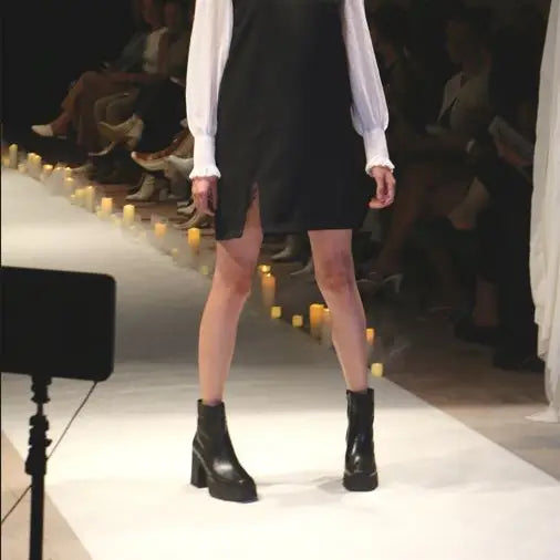 Ankle Boots in Black Leather Women Shoes